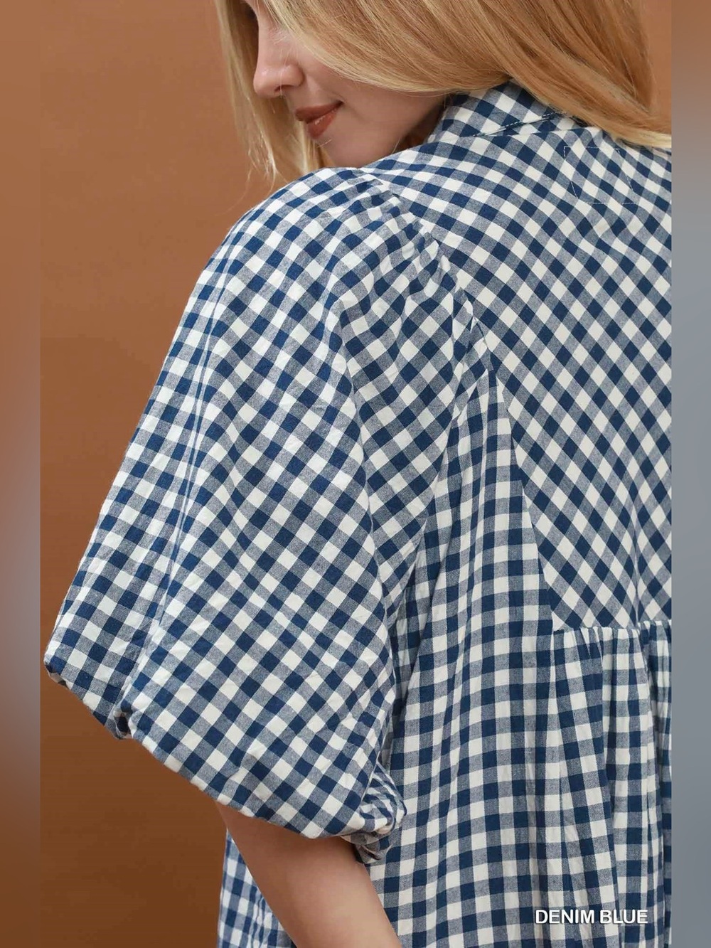 Umgee Puff Sleeve Plaid Midi Dress - Picture 4 of 6